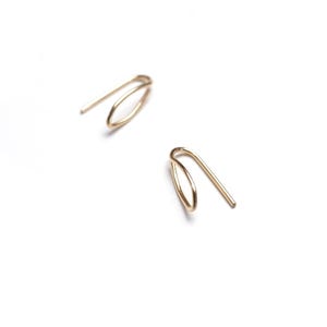 Tiny Leaf Threader Earrings in silver or 14-kt gold-filled