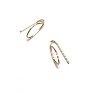 Extra Small Leaf Threader Earrings in silver or 14-kt gold-filled