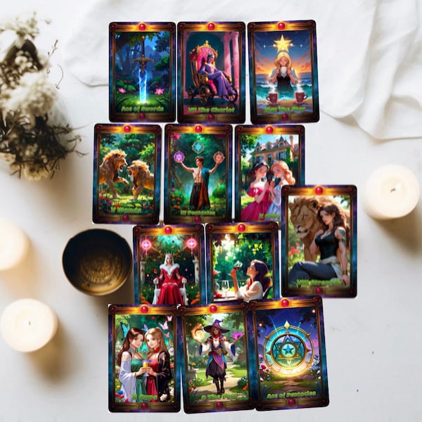 Magic Tarot Cards Deck | Art Drawing | Oracle Cards Deck | Art Tarot | Unique Tarot Deck | Indie Tarot Cards | Love Oracle Card Deck