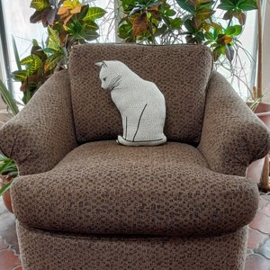 decorative pillow-cat pillow-cat lover gift-pet lover-animal pillow-cat shaped large pillow-cat profile shape-gray geometric fabric image 8