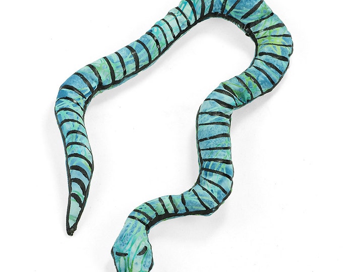 Catnip Snake Blue Green Striped Cat Toy Etsy