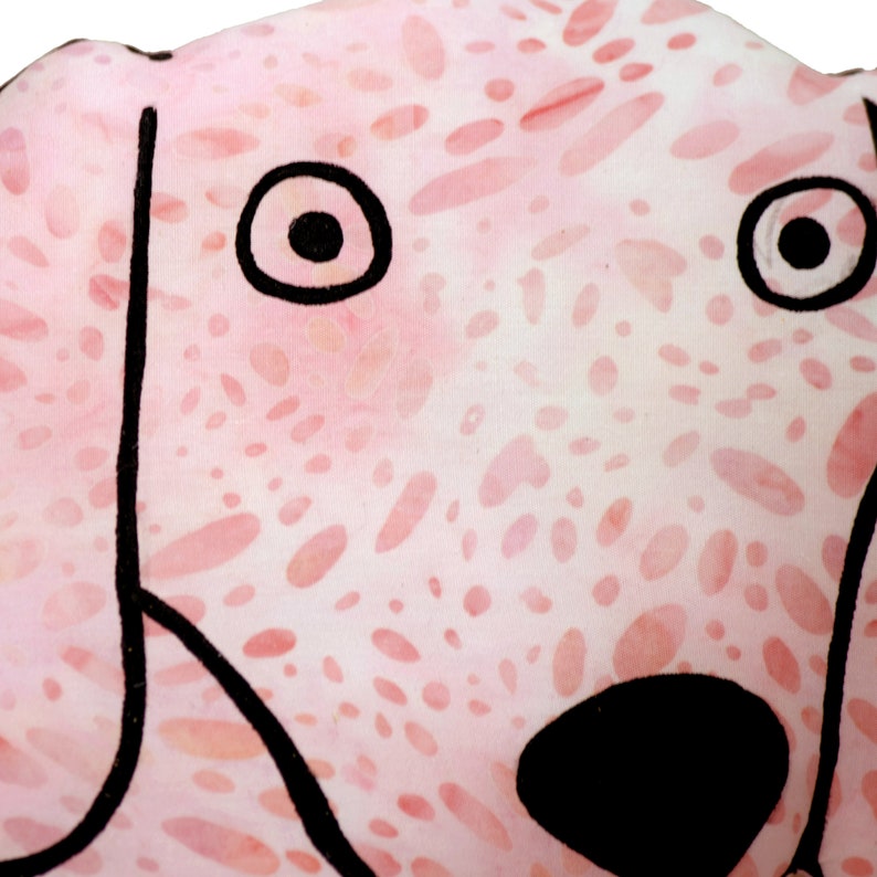 decorative pillow-dog lover gift-bigger dachshund-animal shaped pillow-pet lover-animal lover-dog shaped pillow-peach batik cotton fabric image 3