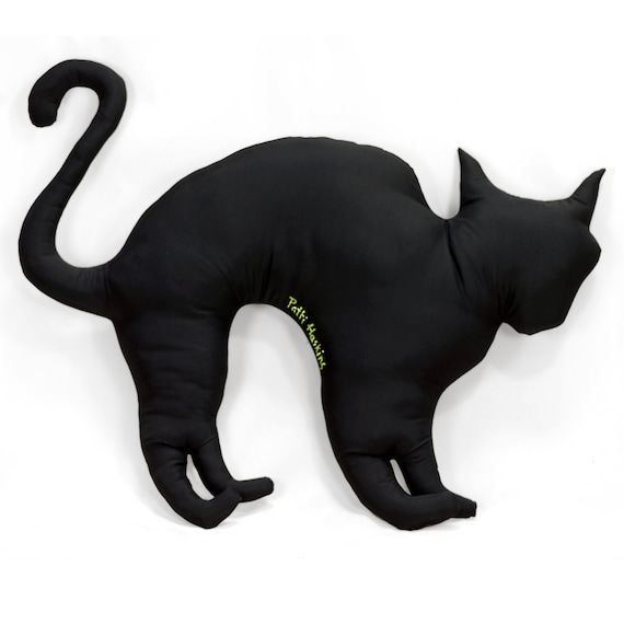 Black cat shaped pillow sale