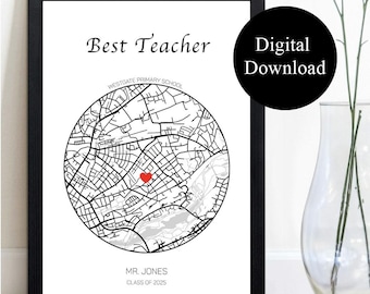 Gepersonaliseerde bedankje voor leraar: afdrukbare waardering eindejaar (digitale download)