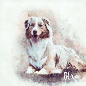Personalised Gift for Pet Lover, Pet Portrait Watercolor Canvas Print,  Custom Dog Cat Illustrations, Customised Birthday Gift for Pet Lover