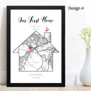 Poster thuiskaart, nieuw huiscadeau, eerste huisprint, housewarmingcadeau, custom decor, Home is Where-print, Valentijnsdag, gepersonaliseerd cadeau