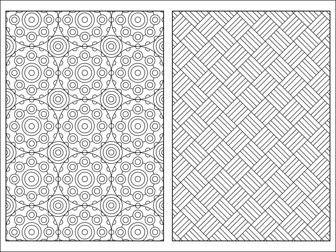 10 Geometric Patterns Printable Colouring Pages (volume 8) - A4 and US ...