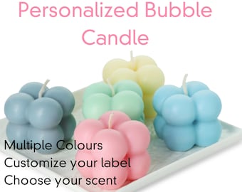 Personalized Mini Bubble Candle Favors | Scented Party Gifts | Handmade | Custom Event Favours