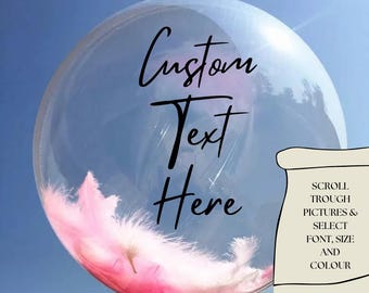 Custom transparent balloon with vinyl sticker. Personalized balloon with sticker. Custom Party balloons. 10 inches to 36 Inches.