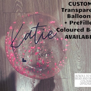 Custom Text Balloon with Beads: Personalized Vinyl Decal (20-36 inch)