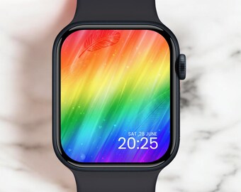 Rainbow Pride Apple Watch Face | Inclusive LGBTQ+ Digital Wallpaper for Smartwatch | Unique Gift
