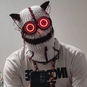 Handmade knitted balaclava ski mask zombie scary mask halloween festival
