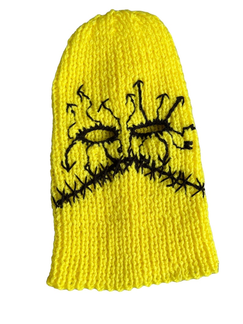 Cagoule tricotée à la main masque de ski diable effrayant joker halloween masque de clown cagoule au crochet image 6