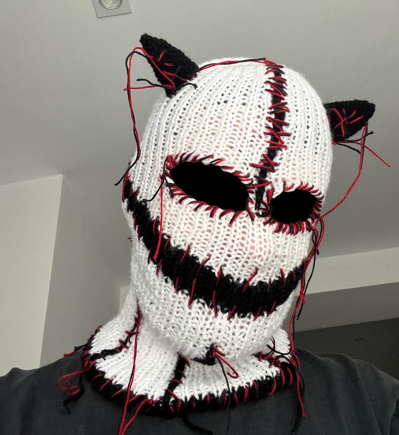 Balclava Rave Handmade Mask Balaclava Scary Ski Mask, for Rave Festival Halloween - Etsy