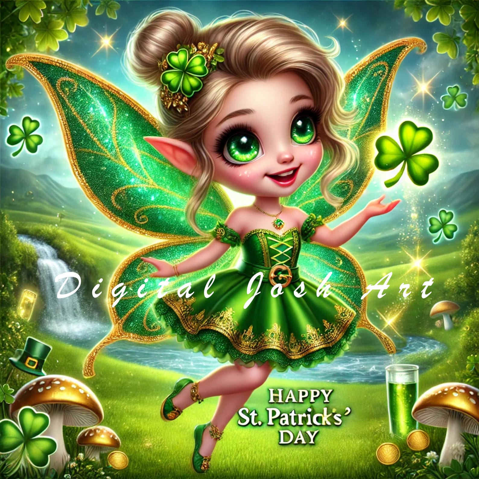 10 JPEG Cute St Patrick’s Day Fairy Clipart Bundle - Winter Fairy ...