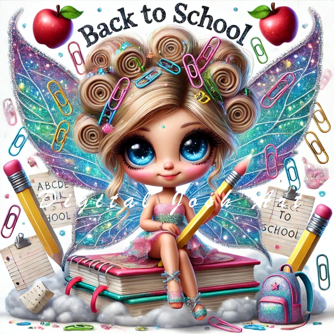 10 JPEG Quirky Fairy Clipart Bundle – Cute Back to School Fairy Art ...