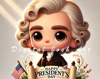 10 JPEG Thomas Jefferson Clipart Bundle - American History Art, President’s Day Digital Prints, Educational Resources, Instant Download
