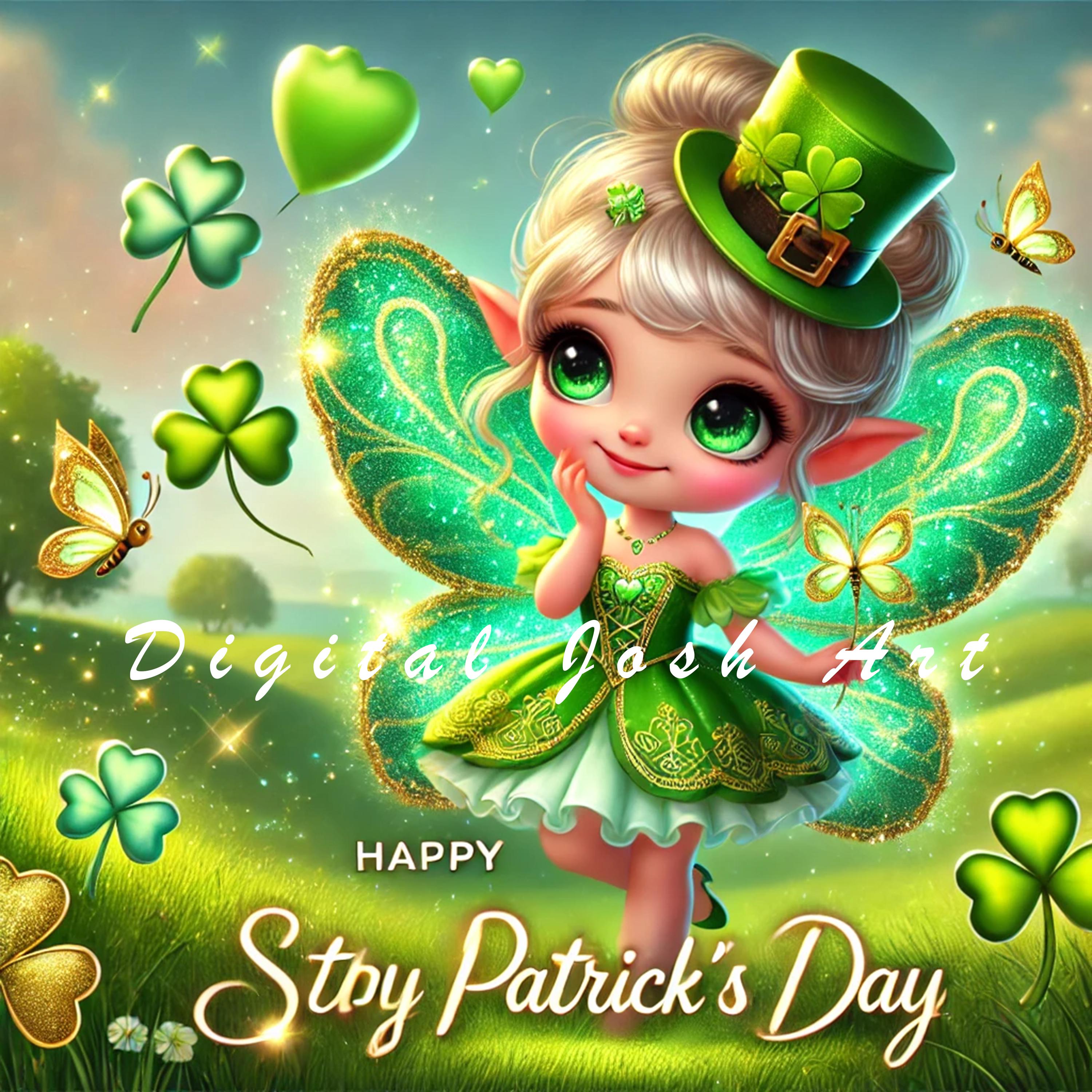 10 JPEG Cute St Patrick’s Day Fairy Clipart Bundle - Winter Fairy ...