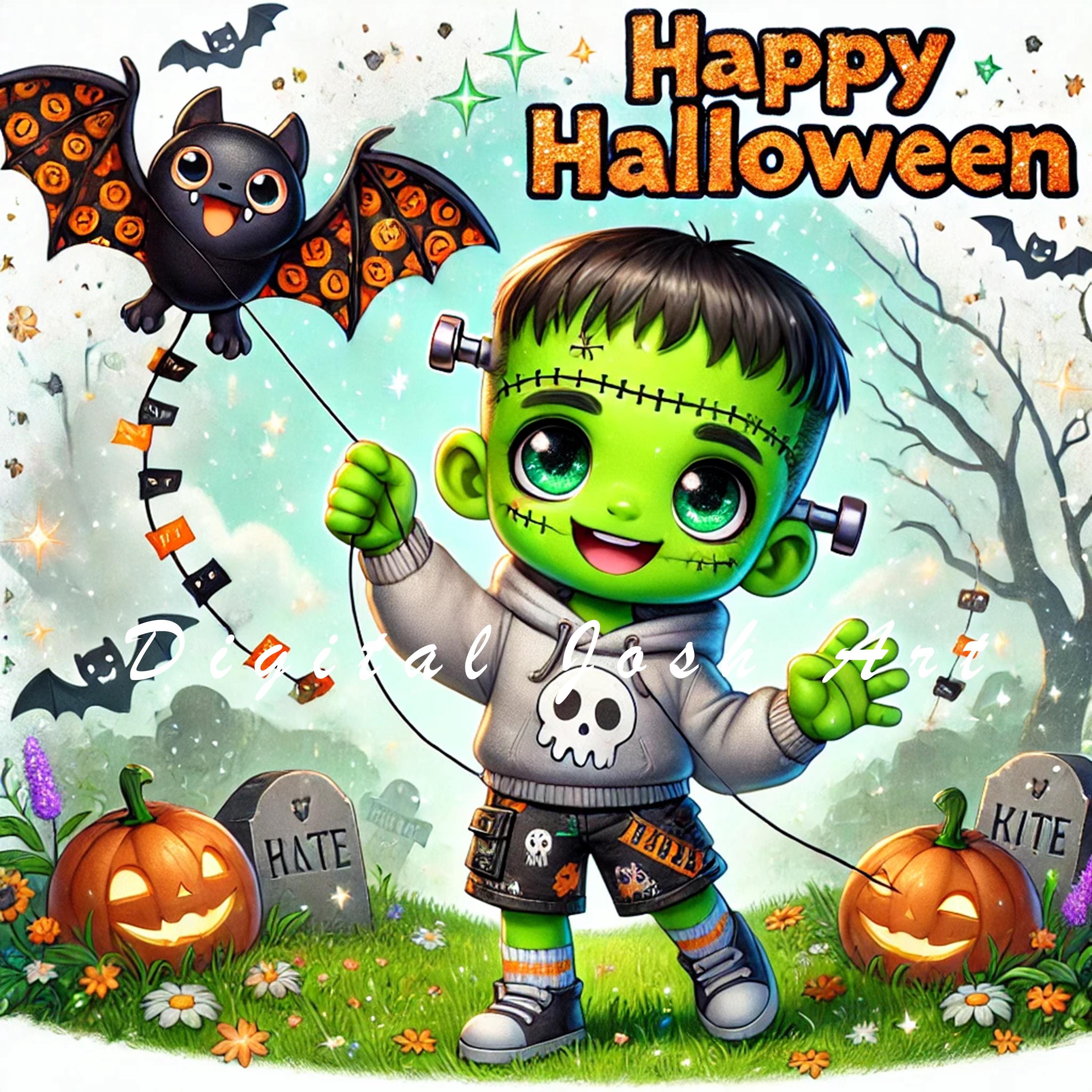 10 JPEG Cute Halloween Frankenstein Clipart – Spooky Autumn Monster ...