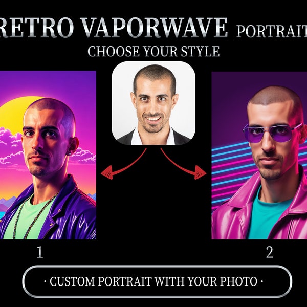 Kundenspezifisches Retro Aquamarine Portrait vom Foto, Cyberpunk Porträt, Geschenk für Ihn, Kundenspezifisches Retrowave ortrait, Cyberboy vom Foto retro 80er 90er Jahre