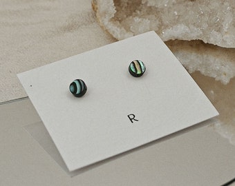 Abalone Stud Earrings | Gemstone Earrings | Raw Gemstones | Crystal Earrings | Abalone Earrings | Raw Crystal | Tiny Crystal
