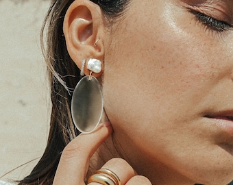 Freshwater Pearl Drop Earrings | Raw Gemstones | Crystal Earrings | Gemstone Earrings | Raw Crystal | Tiny Crystal | Pearl | Gold Earrings