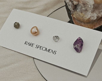 Mix & Match Raw Stud Earrings | Gemstone Earrings | Raw Gemstones | Crystal Earrings | Raw Crystal | Tiny Crystal