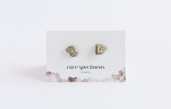 Pyrite Stud Earrings | Gemstone Earrings | Raw Gemstones | Crystal Earrings | Pyrite Earrings | Raw Crystal | Tiny Crystal | Fools Gold