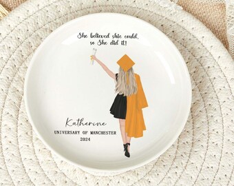 Personalized Graduation Gift, Custom Jewelry Dish,Class of 2024 College Jewelry Dish,Custom Jewelry Dish with Name,Personalized Trinket Dish