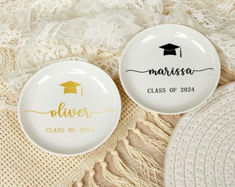 Personalized Graduation Gift, Custom Jewelry Dish, Class of 2024 Jewelry Dish, Custom Jewelry Dish with Name, Personalized Trinket Dish