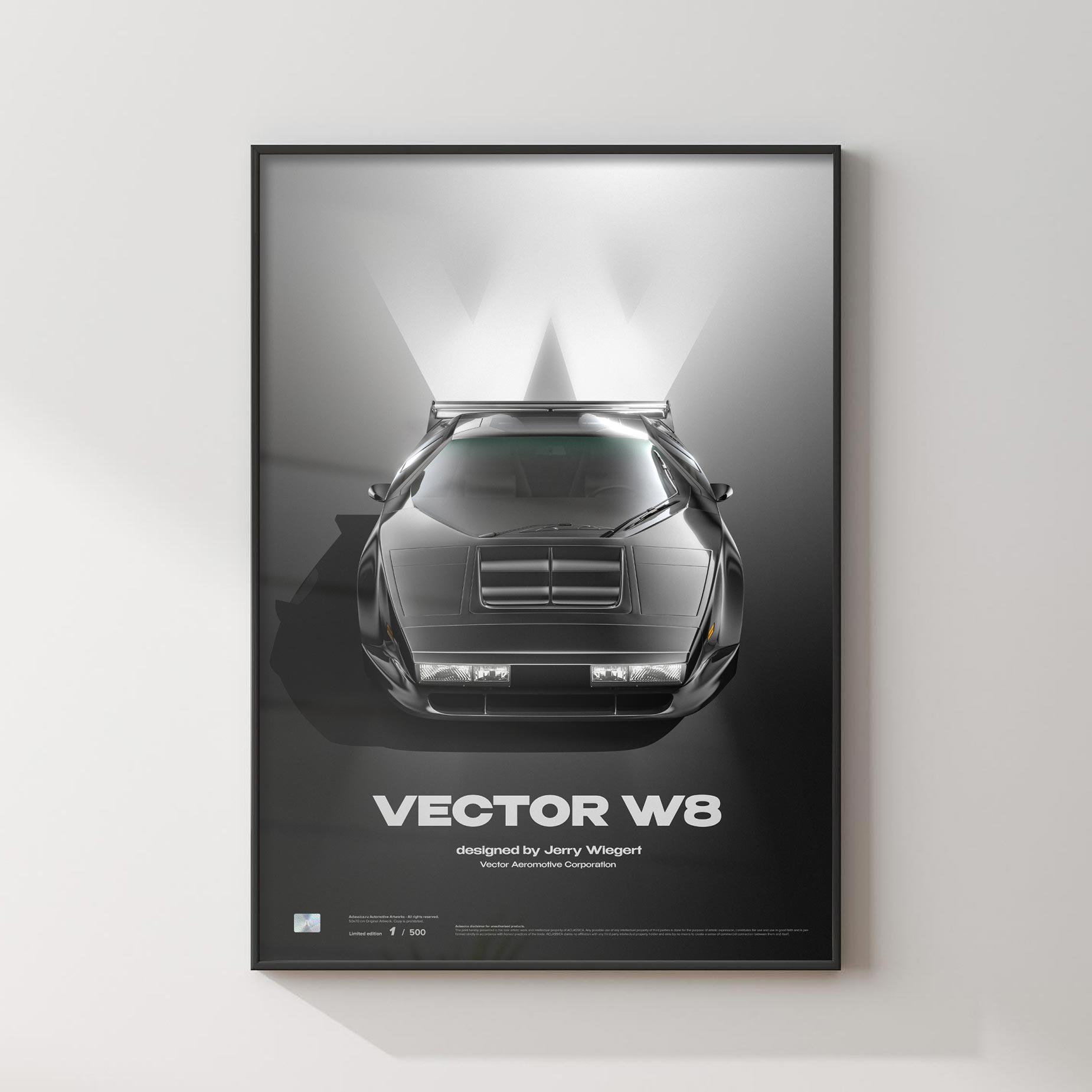 Vector W8 | 1992 Black | Poster – Classic Giclée Print 50x70 Cm
