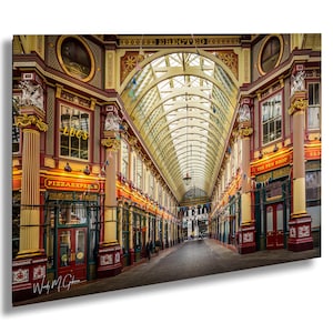 Leadenhall Market, London City, Architecture, UK, Financial District, Cityscape, Photography | Paper/Canvas/Metal/Aluminum