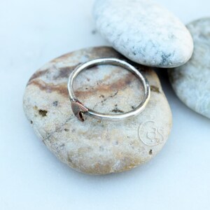 Tiny Crescent Moon Fine Silver Ring. Copper. Handcrafted Rings. Cindy's Art and Soul Jewelry 103131 image 7