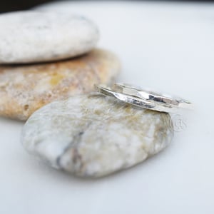 Handmade Fine Silver Stacking Rings: Hammered Pure Silver Band