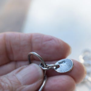 Handmade Fine Silver Chain Bracelet, Hammered Texture, Star Charm Bild 4