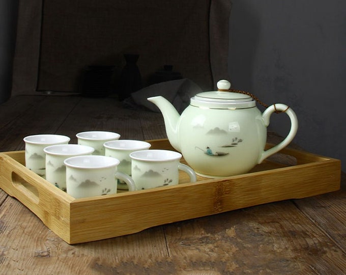 Ceramic teapot | tea cup | tea set with inner mesh | ceramic kung fu tea set | tea party tea set | afternoon tea tea set | customized gift
