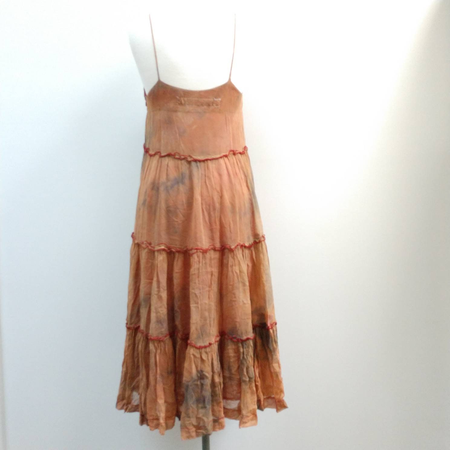 Spaghetti Strap 1990s Crinkle Broomstick Dress Size 4 Hand Etsy