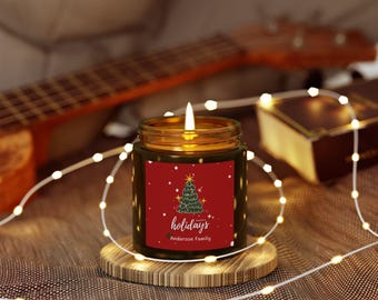 Christmas Tree Holidays Candle | Coconut Apricot Wax Jar