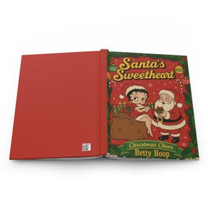 Santa's Sweetheart Betty Boop Hardcover Journal | Personalized Christmas Notebook image 12
