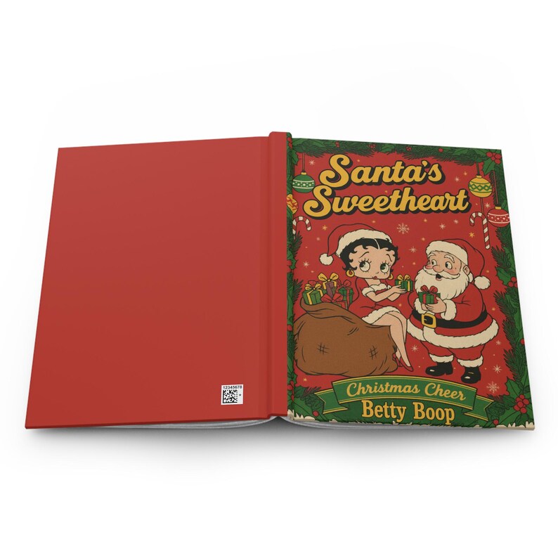 Santa's Sweetheart Betty Boop Hardcover Journal | Personalized Christmas Notebook image 12