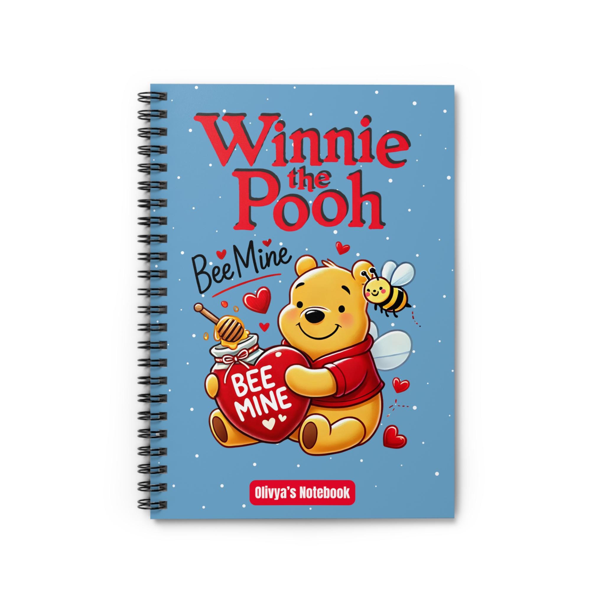 Custom Winnie the Pooh Spiral Notebook, Personalized Name Journal ...