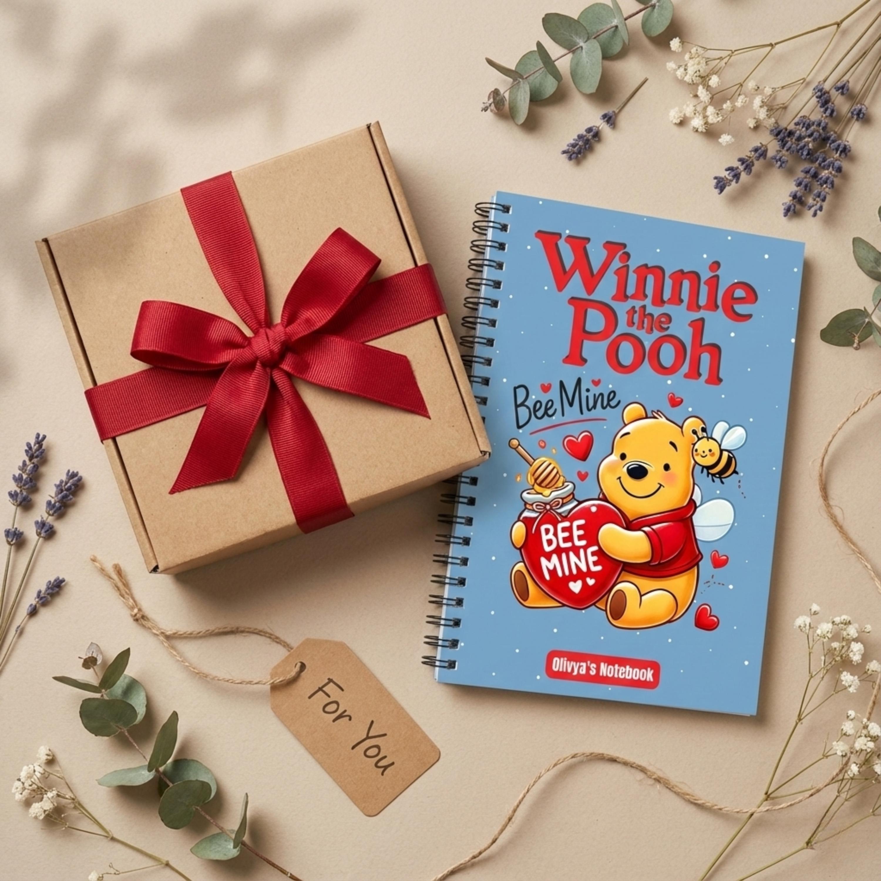 Custom Winnie the Pooh Spiral Notebook, Personalized Name Journal ...