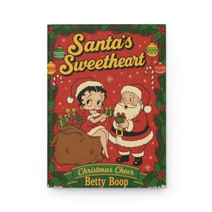 Santa's Sweetheart Betty Boop Hardcover Journal | Personalized Christmas Notebook image 8