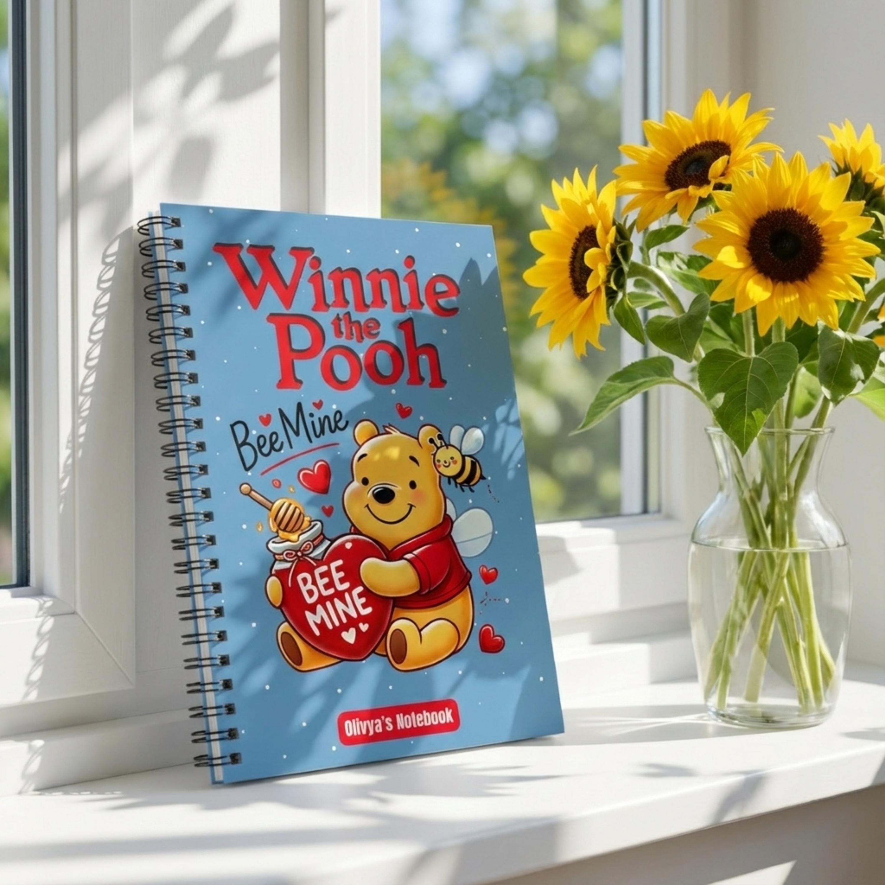 Custom Winnie the Pooh Spiral Notebook, Personalized Name Journal ...