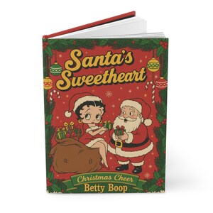 Santa's Sweetheart Betty Boop Hardcover Journal | Personalized Christmas Notebook image 9