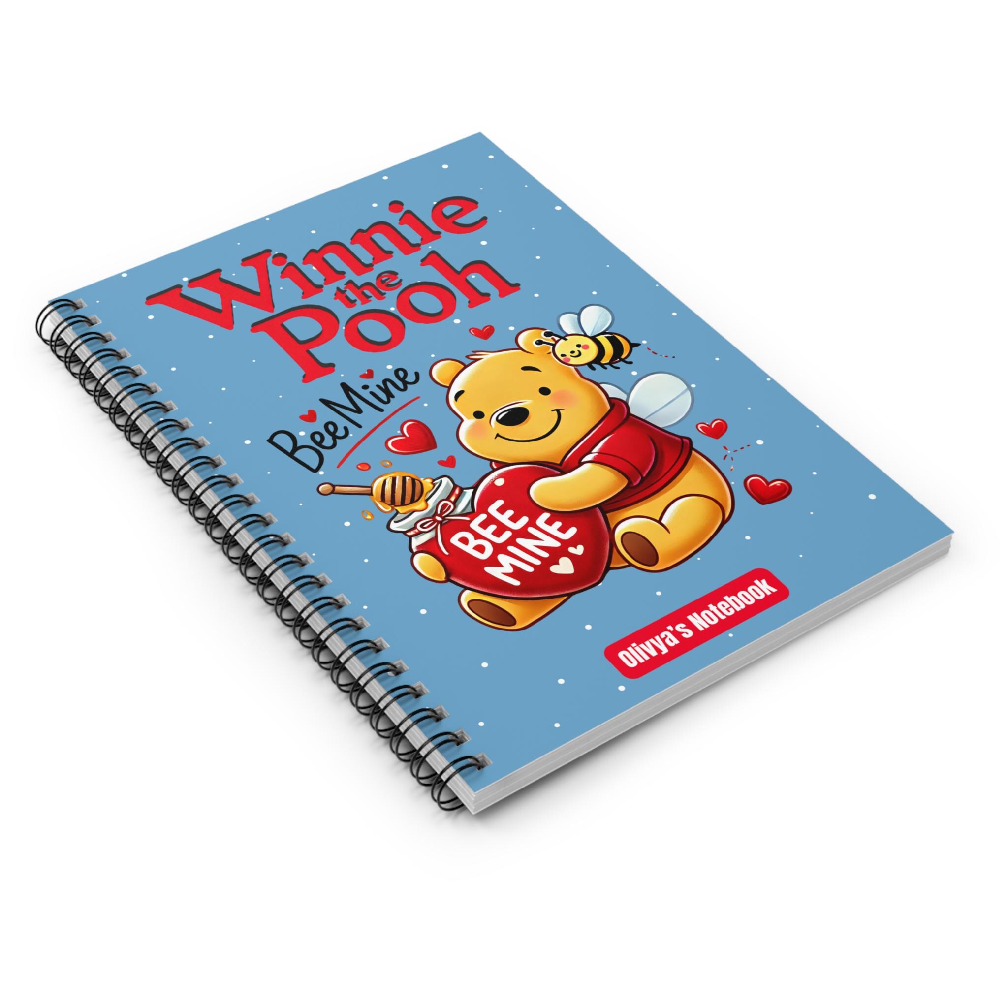 Custom Winnie the Pooh Spiral Notebook, Personalized Name Journal ...