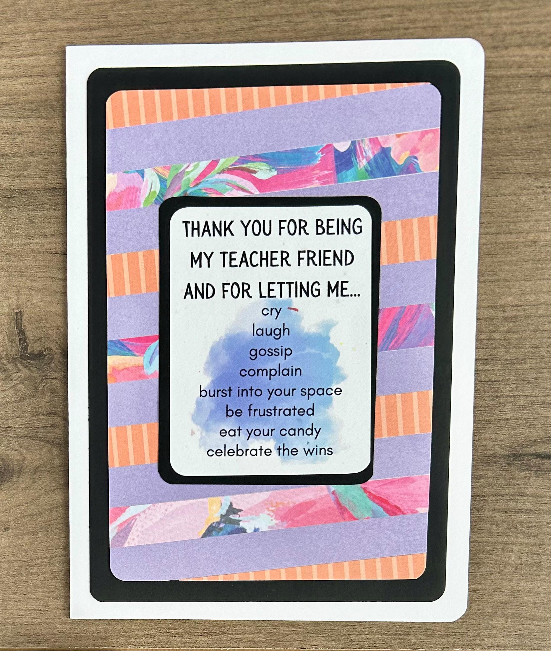 Carte de professeur drôle, carte Bestie de professeur, carte d'amis de professeur, carte de travail drôle, carte d'humour de professeur, carte de soutien de professeur