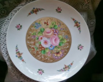 Limoges France Gold and Roses large Decorative Plate