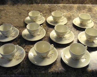 Schwarzenhammer bone china Coffee Tea 10 Cups and Saucers