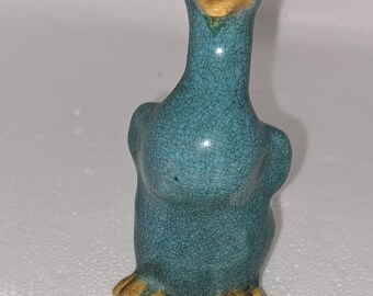 Antique Celadon Duckling Figure